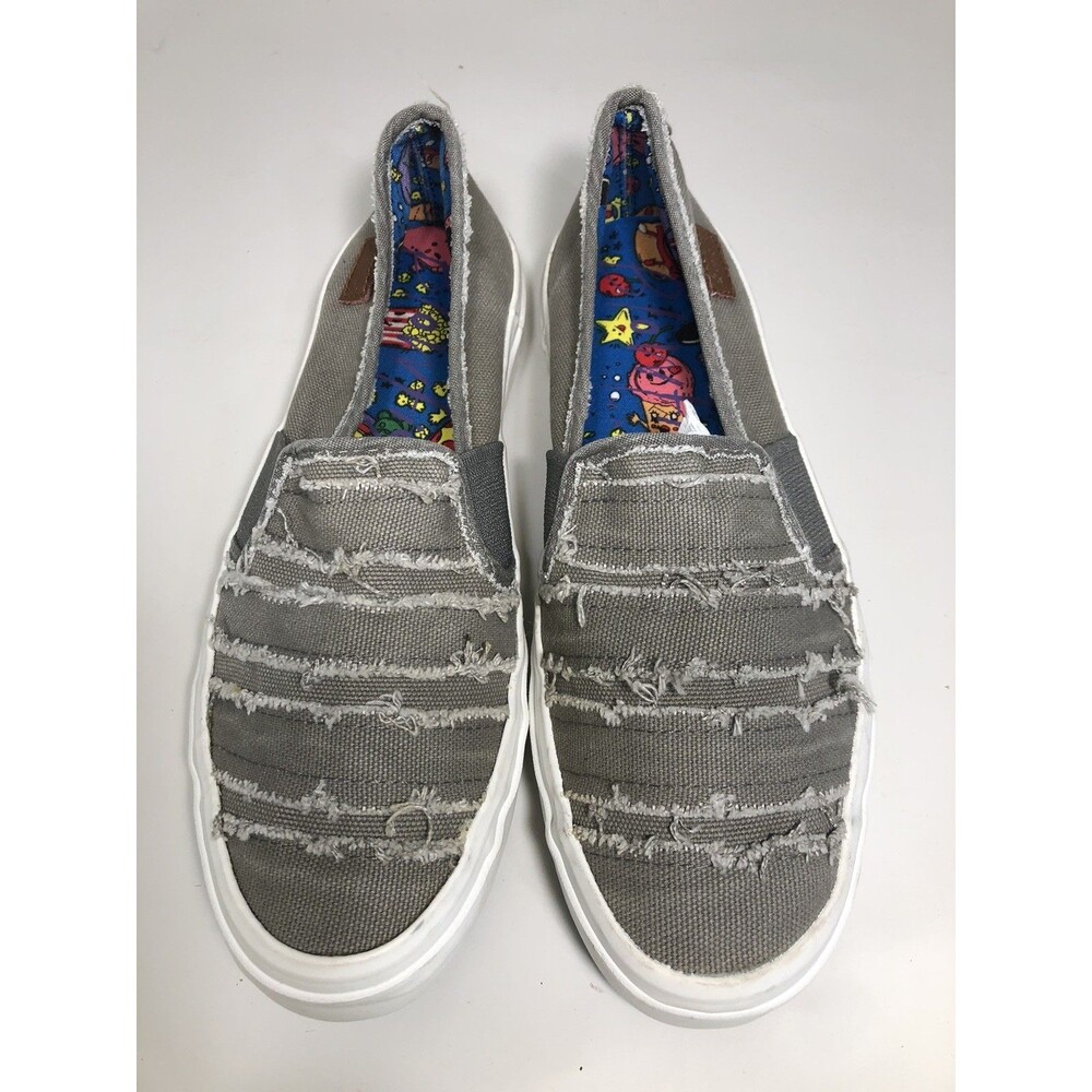 Blowfish Malibu Sweet Gray Distressed Slip-ons Sneakers Women’s 7.5 EUC